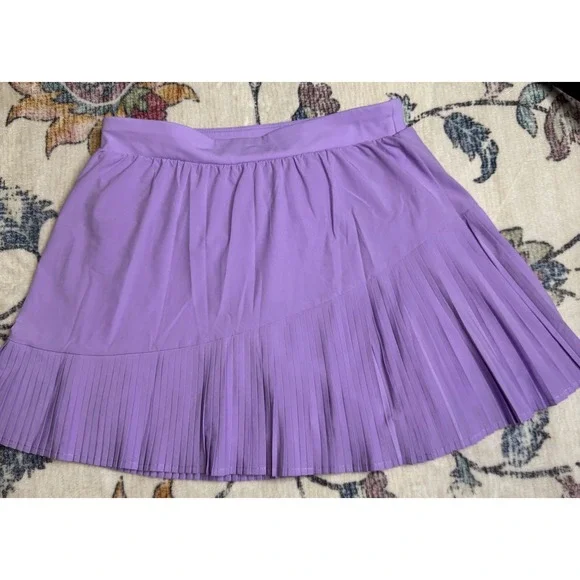 Spanx Yes Pleats Skort Athletic Tennis Golf Skirt Shorts Women's Medium Lilac - Picture 4 of 6